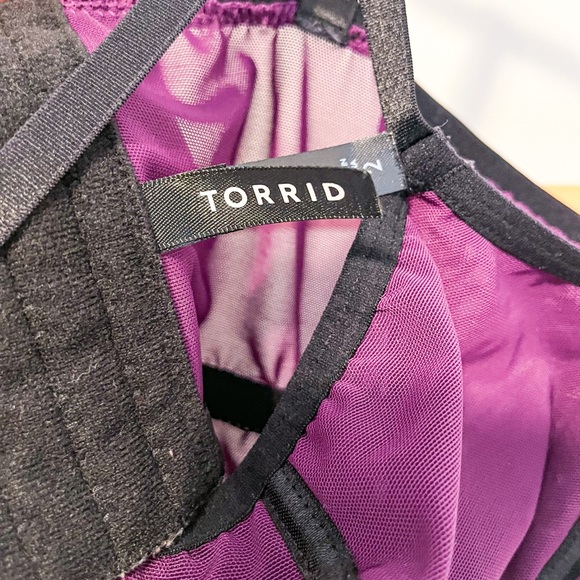 Torrid Purple Black Mesh Chemise 2X - Picture 4 of 7